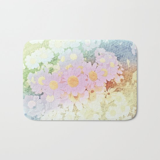 Pink Sorbet Chamomile Flowers Bath Mat