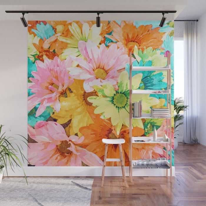 Simone #painting #floral Wall Mural by 