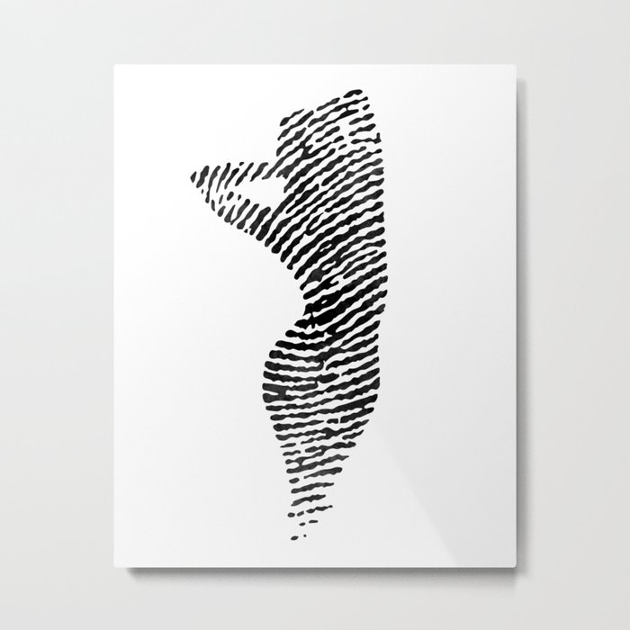 Fingerprint Silhouette Portrait No.2 Metal Print