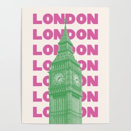 London Big Ben Pink Poster