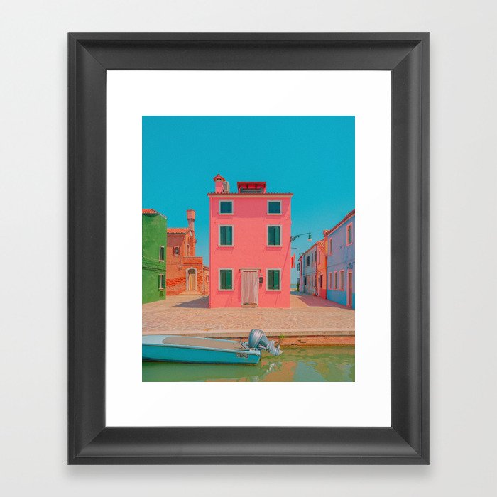 Burano rosa Framed Art Print