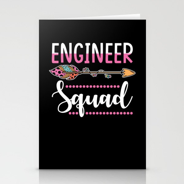 Engineer Squad Engineer Women Team Stationery Cards