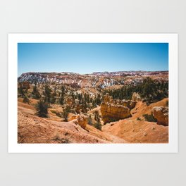 Scarlet Snowscapes: A Winter Wonderland at Bryce Canyon National Park Art Print