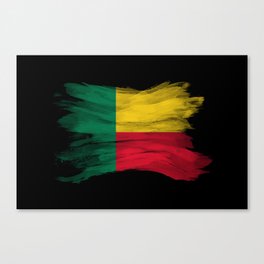 Benin flag brush stroke, national flag Canvas Print