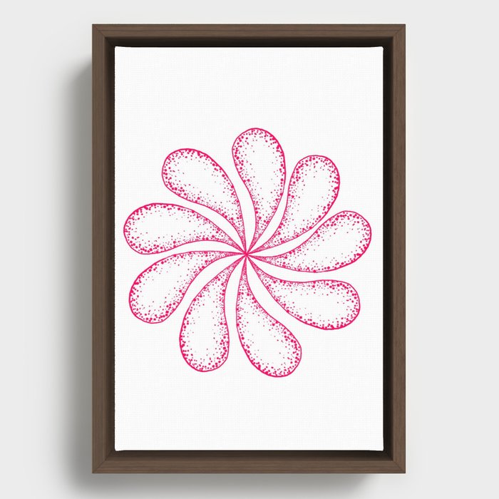 Pink spiral flower Framed Canvas