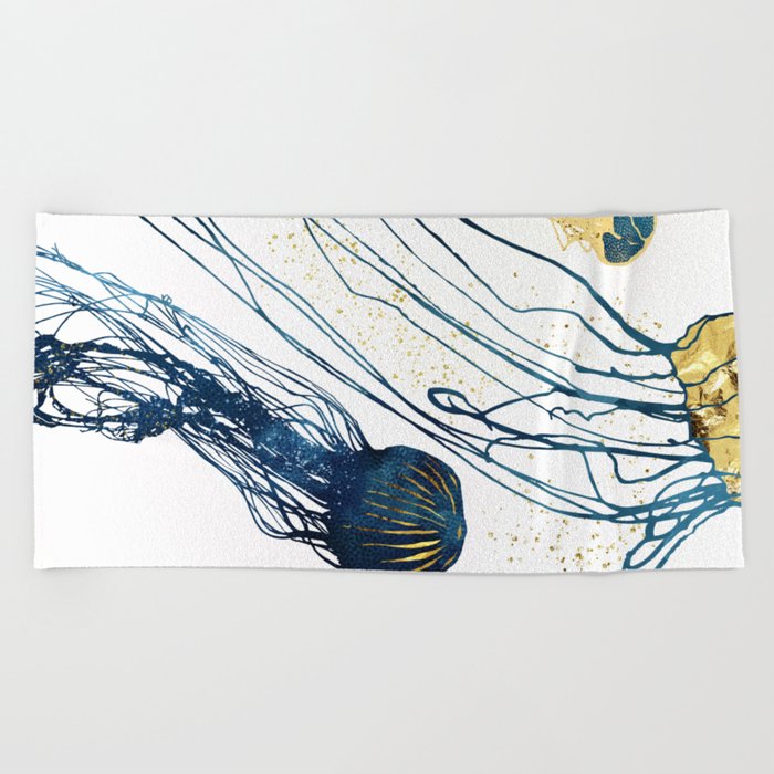 Metallic Jellyfish II Beach Towel