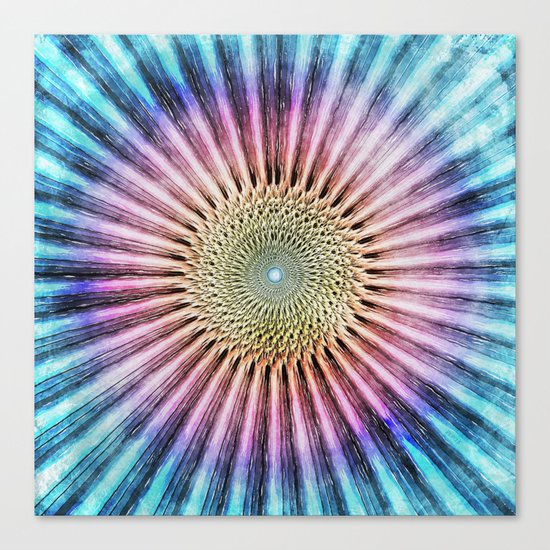 Textured Mandala Tie Dye Canvas Print
