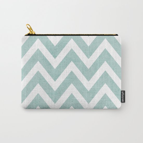 robins egg blue chevron Carry-All Pouch