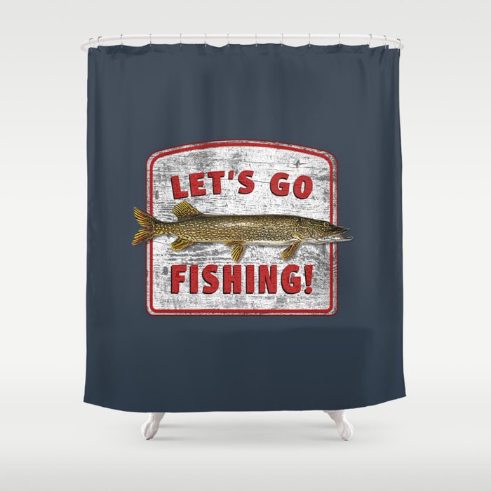 Let's Go Fishing! Shower Curtain