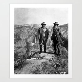 Teddy Roosevelt and John Muir - Glacier Point Yosemite Valley - 1903 Art Print