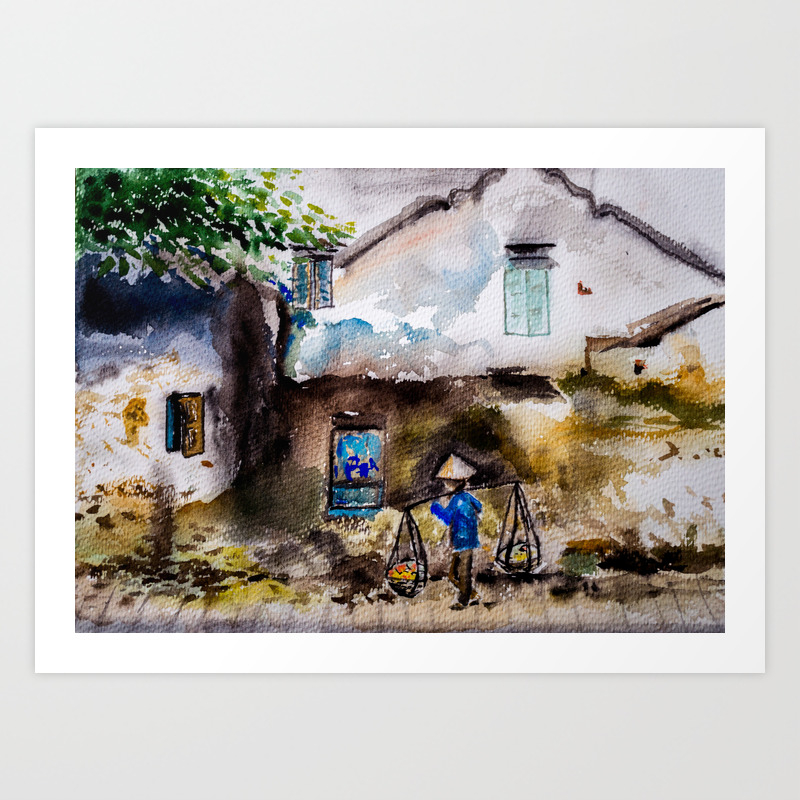 Old Street Corner In Hoi An Vietnam Art Print By Anart6 Society6