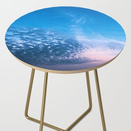 Blue and Pink Clouds Cloudscape Skyscape  Side Table