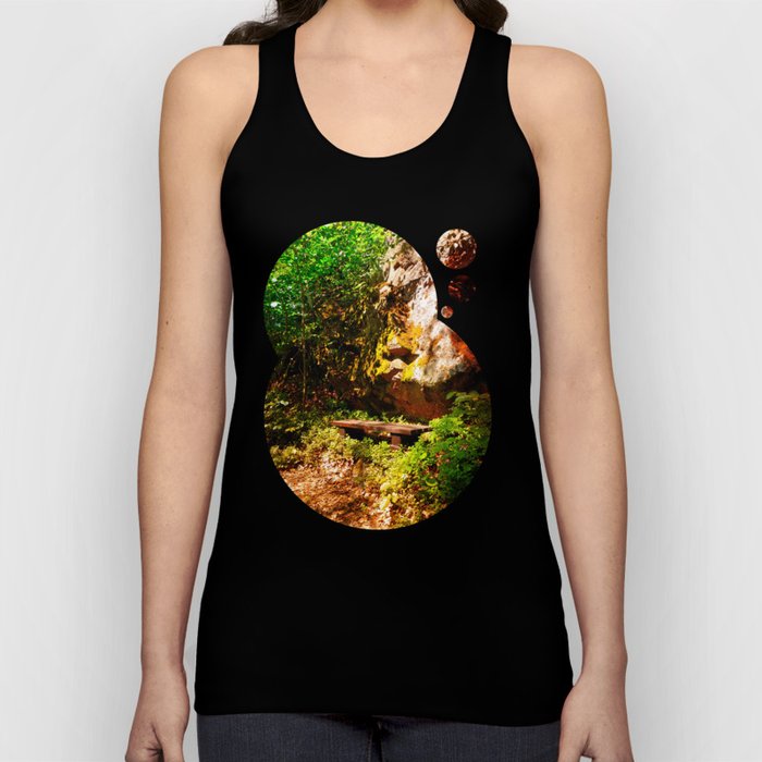 A rock, a bench and some forest Tank Top by Patrick Jobst | Society6