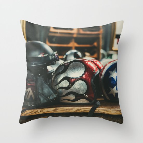 Helmets Throw Pillow