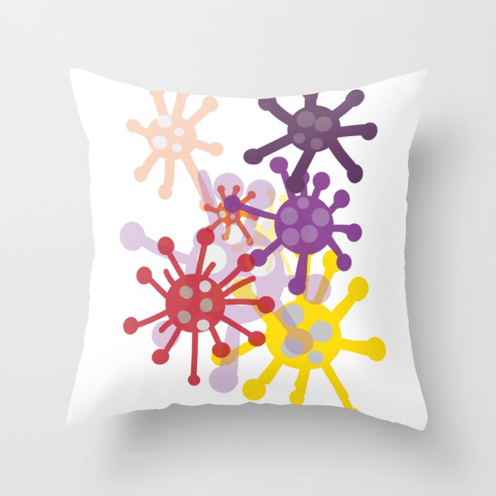 Virus attack Throw Pillow
