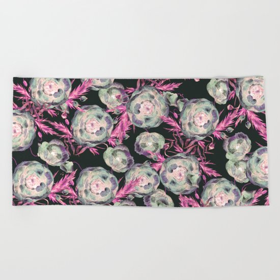 Abstract Poppy Pattern II Beach Towel