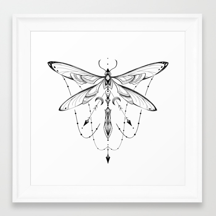 Dragonfly Geometry Framed Art Print By Laureolivesi Society6