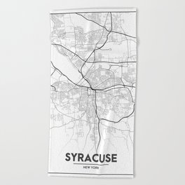 Syracuse Beach Towels Society6 Minimal City Maps Map Of Syracuse New York United States Beach Towel