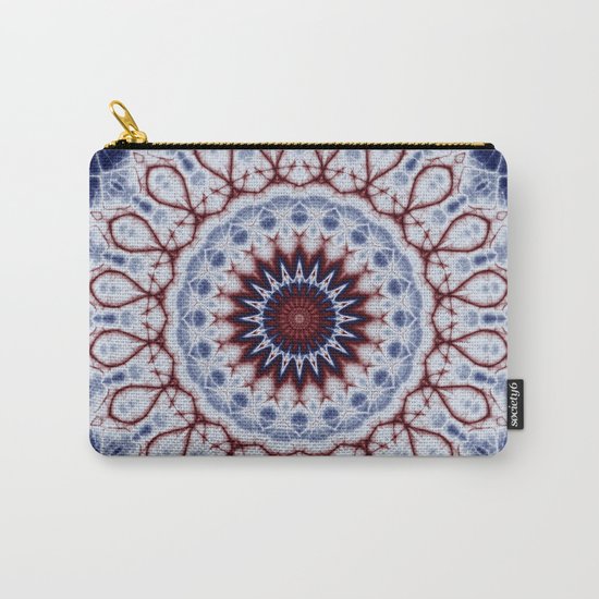 Mandala Fractal in Red White and Blue 01 Carry-All Pouch