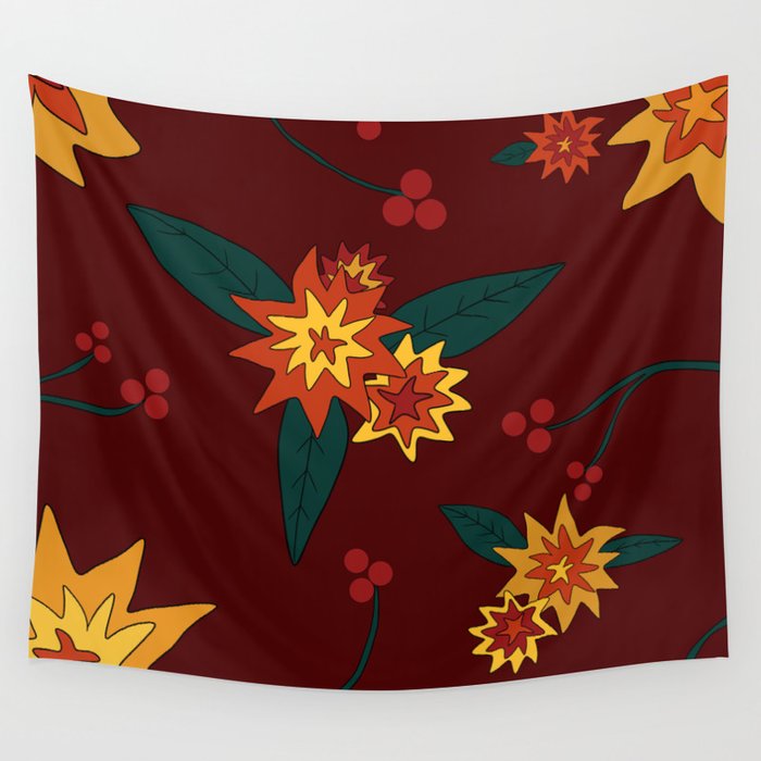 Retro abstract flower design 2 Wall Tapestry