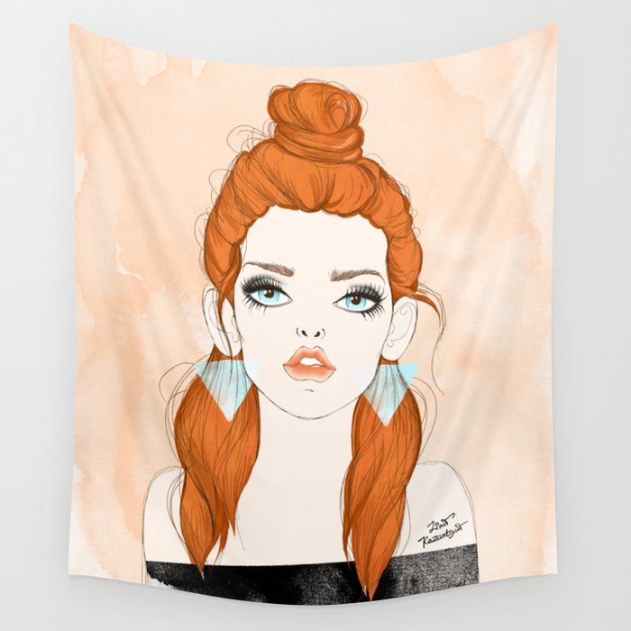 Girl in red tapestry clearance