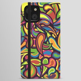 Colorful Retro Abstract Paisley iPhone Wallet Case