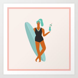 Beach girl Art Print