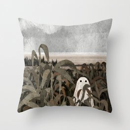 There's A Ghost in the Cornfield Again Throw Pillow