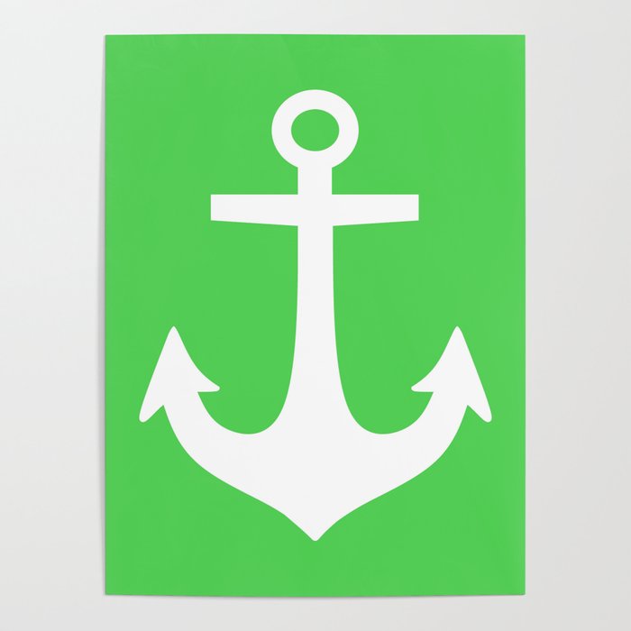 Anchor (White & Green) Poster
