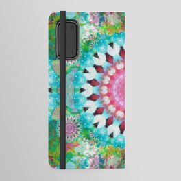 Joy Dance - Colorful Pink and Green Mandala Art Android Wallet Case