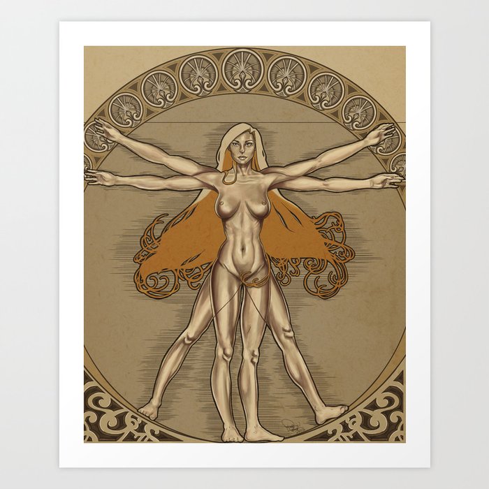 Vitruvian Woman Nouveau Art Print