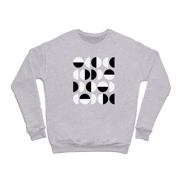 Abstraction_BLACK_WHITE_SHAPE_MOUNTAINS_PATTERN_POP_ART_0629A Crewneck Sweatshirt