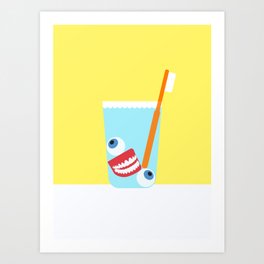 Tooth Brush Art Print | Graphic Design, Illustration, Funny, Vector 