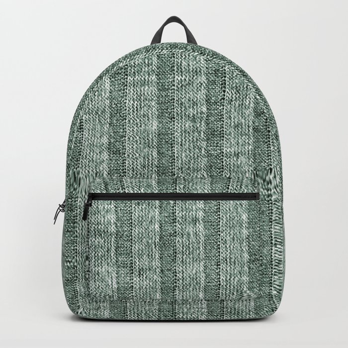 Moss Green Jersey Knit Pattern Backpack
