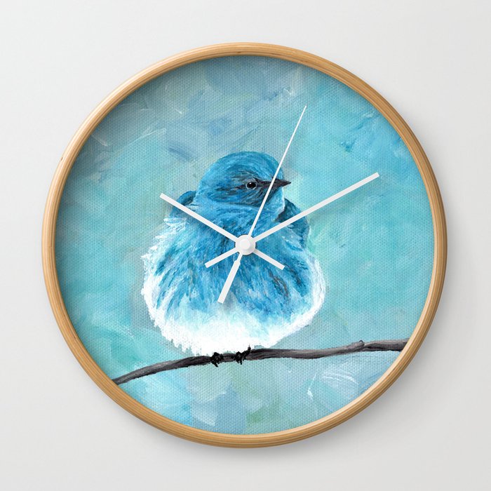 Mountain Bluebird Acrylic Art Blue Bird Painting Bird On A