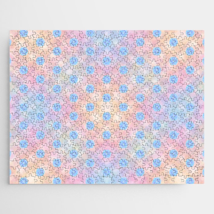 Kayla's Pastel Pattern with Blossoms Jigsaw Puzzle