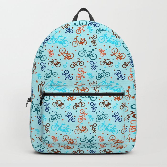 Bikes on Blue Backpack