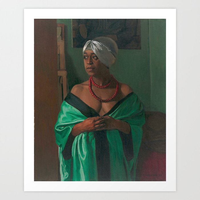 African American Masterpiece 'Portrait of the African Woman Aicha Goblet' by Felix Vallotton Art Print