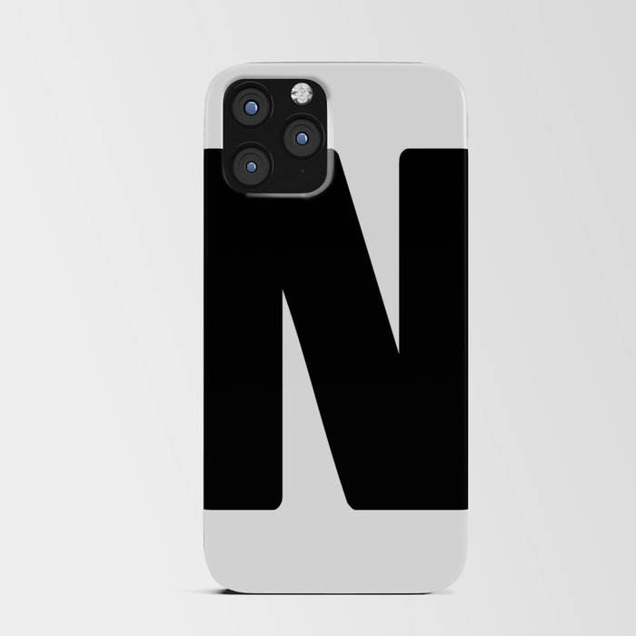 N (Black & White Letter) iPhone Card Case