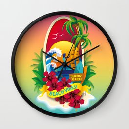 Aloha Beach Vibes II Wall Clock