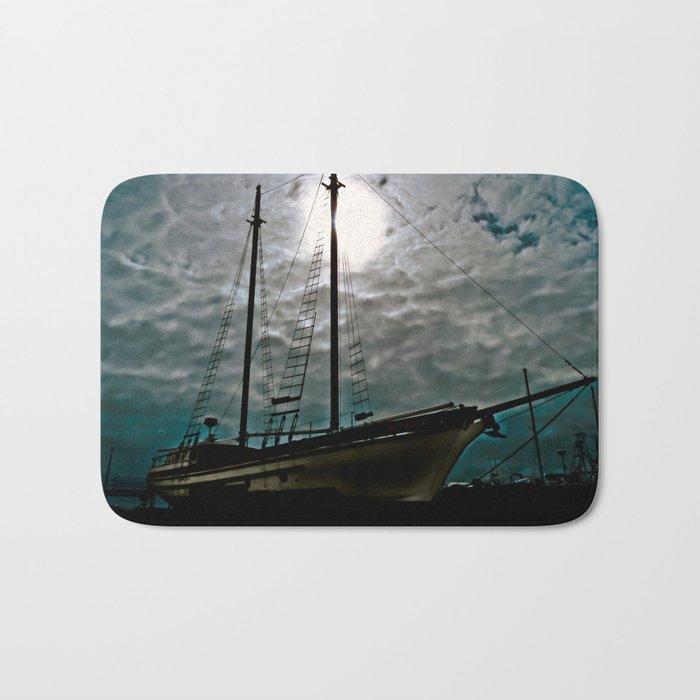 Boat Ship Pirate Fishing Shipyard Ocean Nautical Bath Mat By