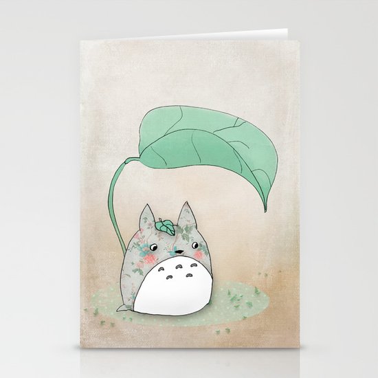 Floral Totoro Stationery Cards