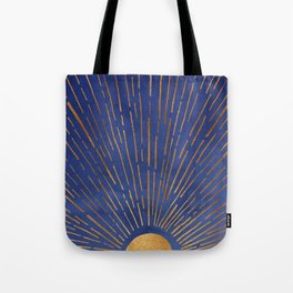 Twilight Blue and Metallic Gold Sunrise Tote Bag
