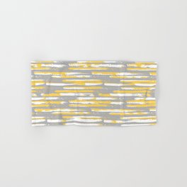 Colorful Stripes, Abstract Art, Yellow and Gray Hand & Bath Towel