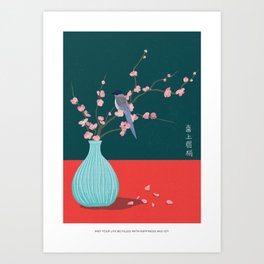 Magpie in the Plum Blossom Art Print