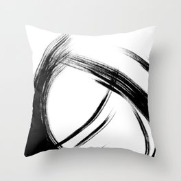 Black Abstract Brush Strokes nr 8 Throw Pillow