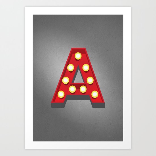 A - Theatre Marquee Letter Art Print