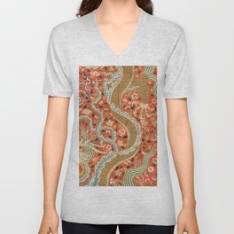 Chinese Canopy with Dragon Among Flowers in the late 1100s. Unisex V-Neck