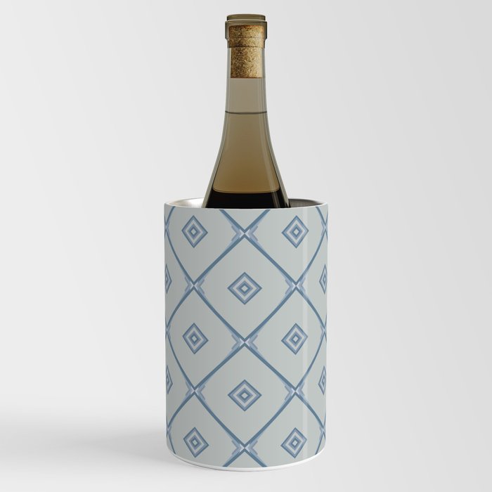 Grey Blue Square Pattern Wine Chiller