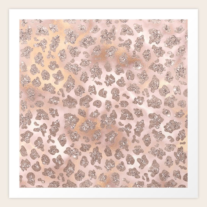 Rosegold Blush Leopard Glitter Art Print by betterhome ...
